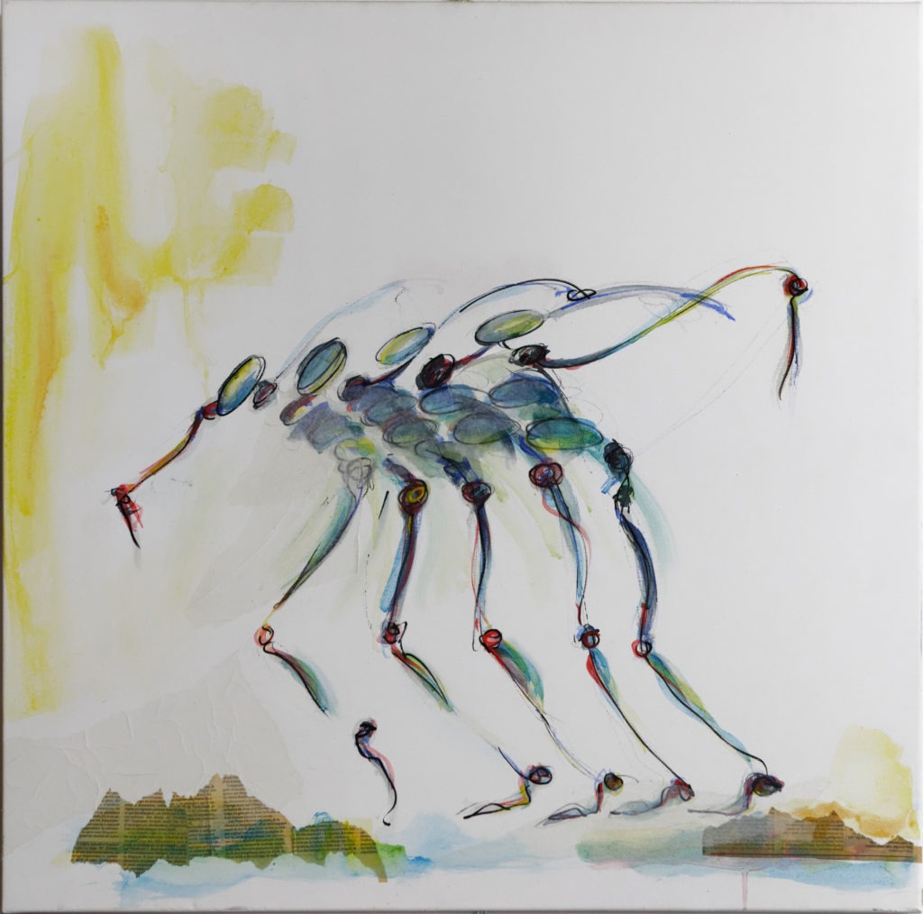 Corinne Glass La Danse, La Compagnie 80 X 80 Cm