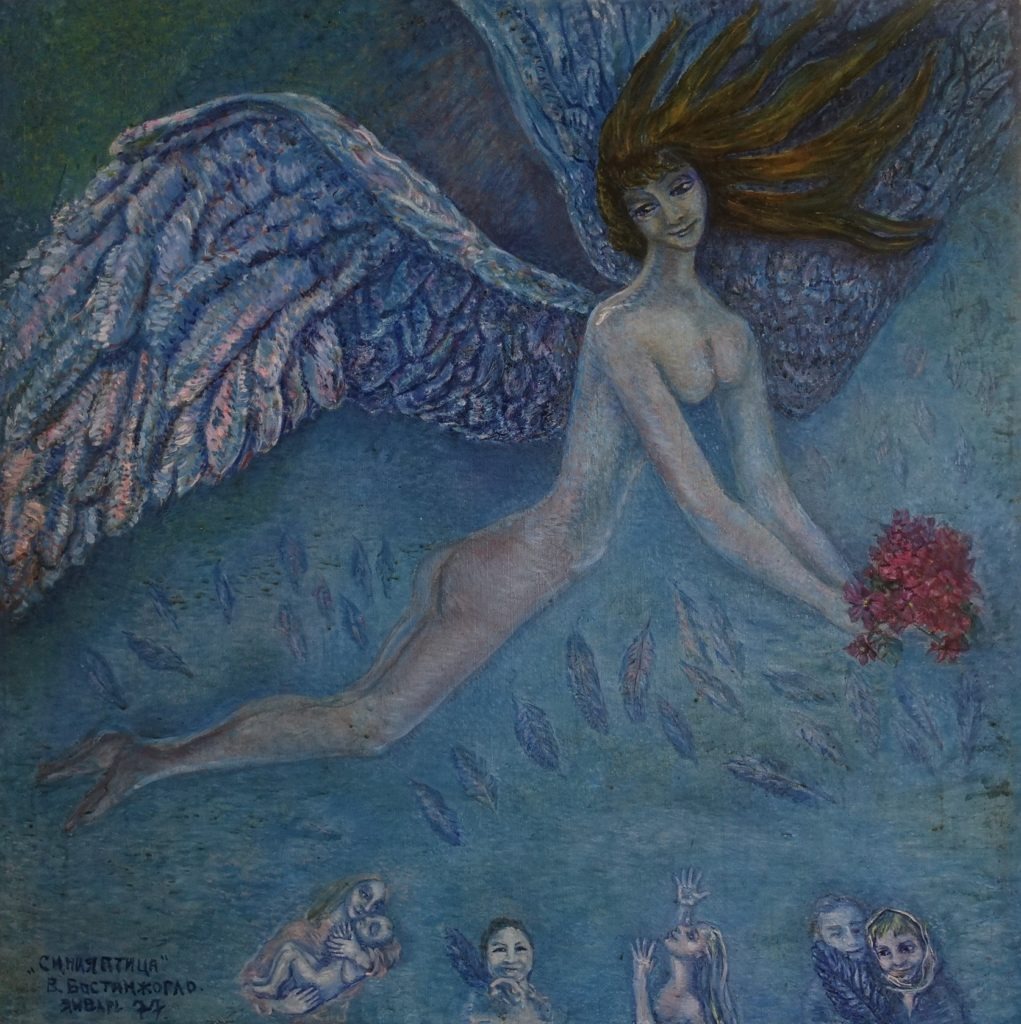 L'oiseau Bleu 100 X 100 Cm