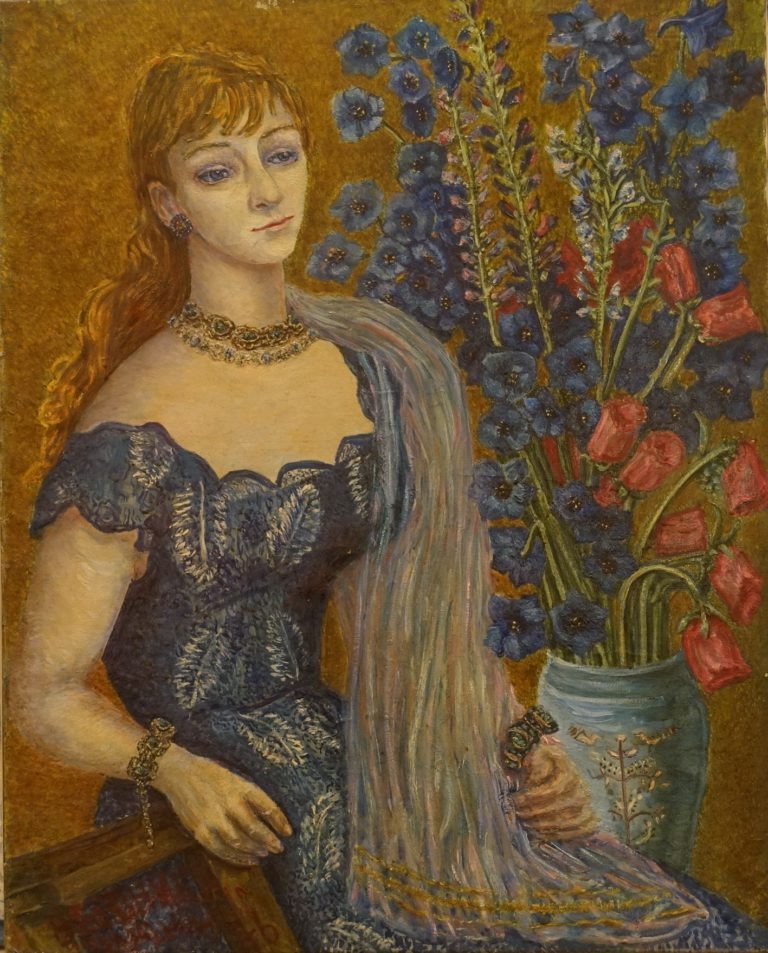 Portrait De L'artiste En Bleu 96x76cm