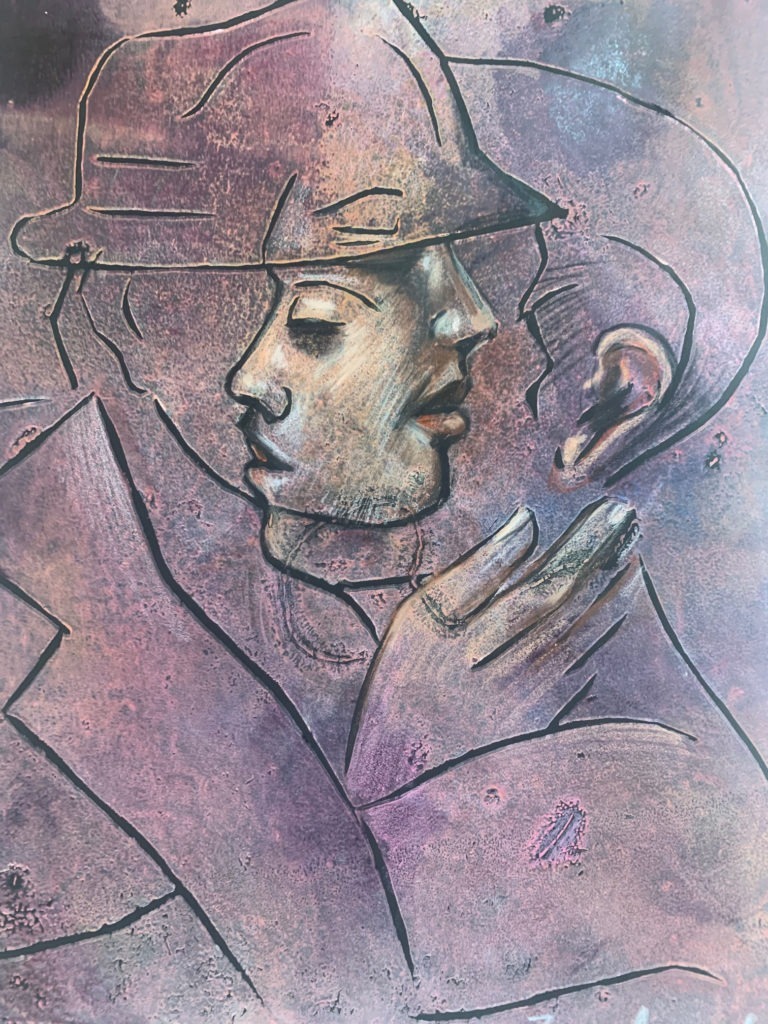 Tango Gravure Sur Bois Monotype( Retouché Au Pastel) 22x30 150€
